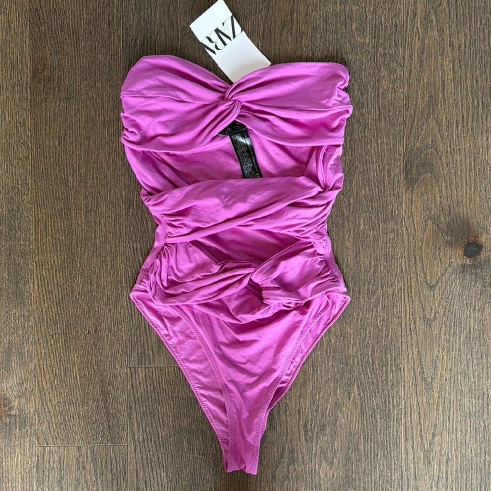 Zara Vibrant Pink One-Piece Swimsuit